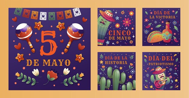 Colección de publicaciones de Gradient en Instagram para cinco de mayo