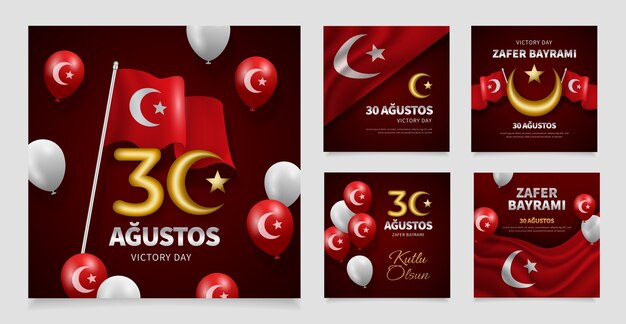 Colección de publicaciones de ig realistas de zafer bayramı