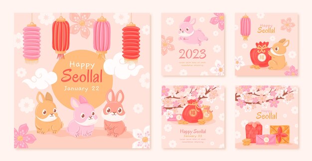 Colección de publicaciones de instagram de celebración del festival seollal