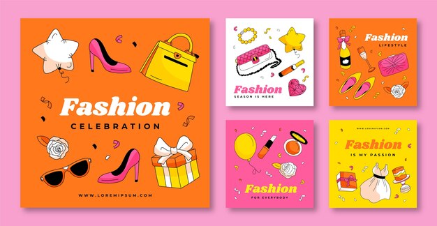 Colección de publicaciones de Instagram para colección de moda y estilo