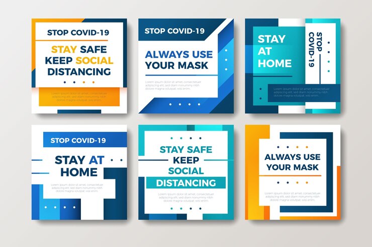 Vector gratuito colección de publicaciones de instagram de coronavirus