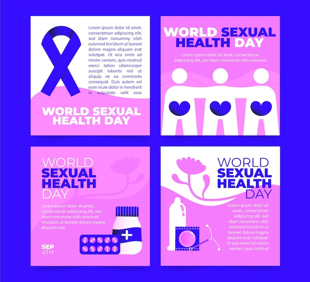 Colección de publicaciones de instagram del día mundial de la salud sexual