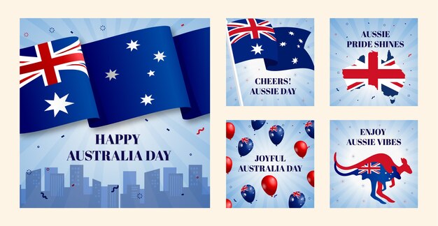 Colección de publicaciones en Instagram para el día nacional australiano