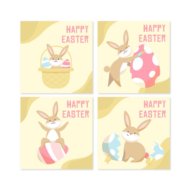 Colección de publicaciones de instagram del día de pascua