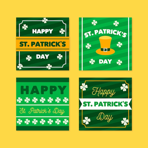 Colección de publicaciones de instagram del día de san patricio