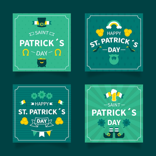 Colección de publicaciones de instagram del día de san patricio