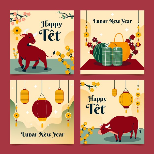 Colección de publicaciones de instagram flat tet