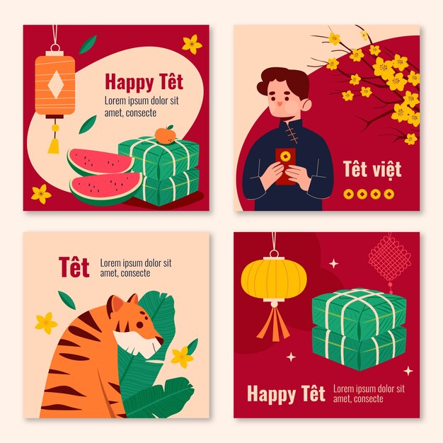 Colección de publicaciones de instagram flat tet