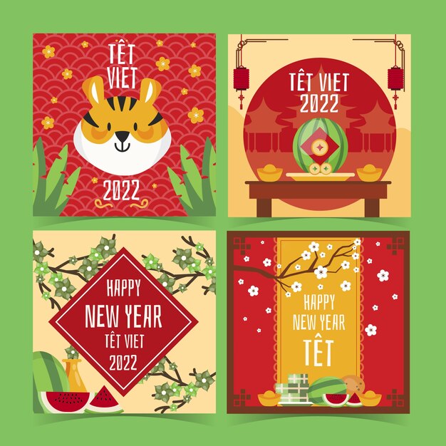 Colección de publicaciones de instagram flat tet