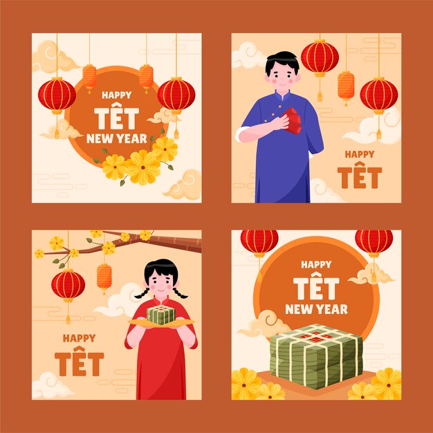 Colección de publicaciones de instagram flat tet