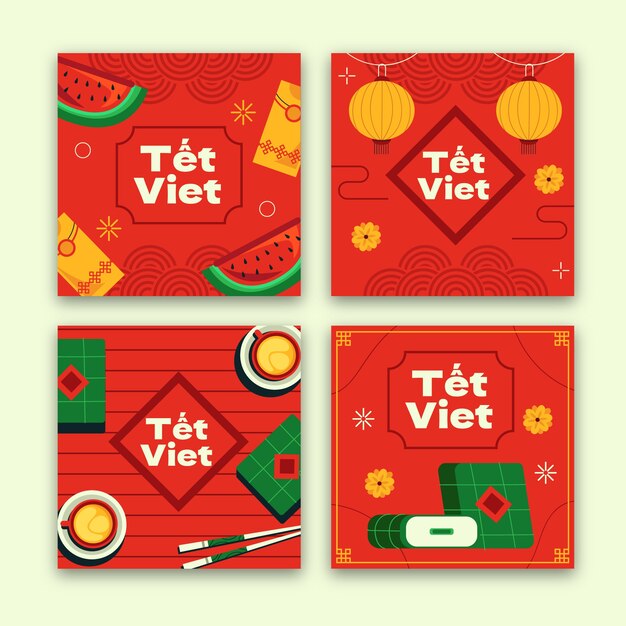 Colección de publicaciones de instagram flat tet