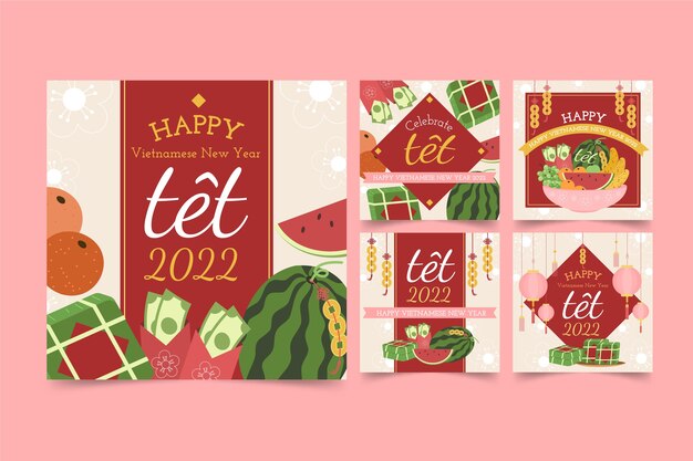 Colección de publicaciones de instagram flat tet