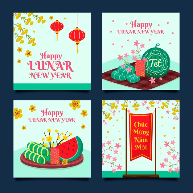 Colección de publicaciones de instagram flat tet