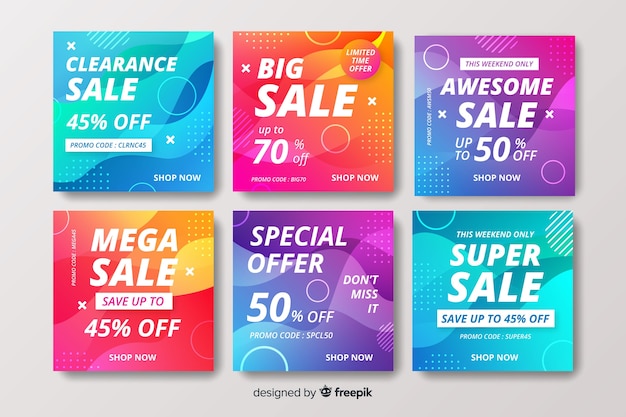 Colección de publicaciones de instagram de mega venta