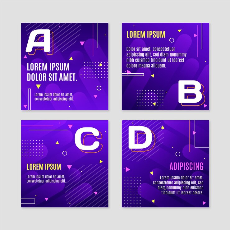 Vector gratuito colección de publicaciones de instagram planas
