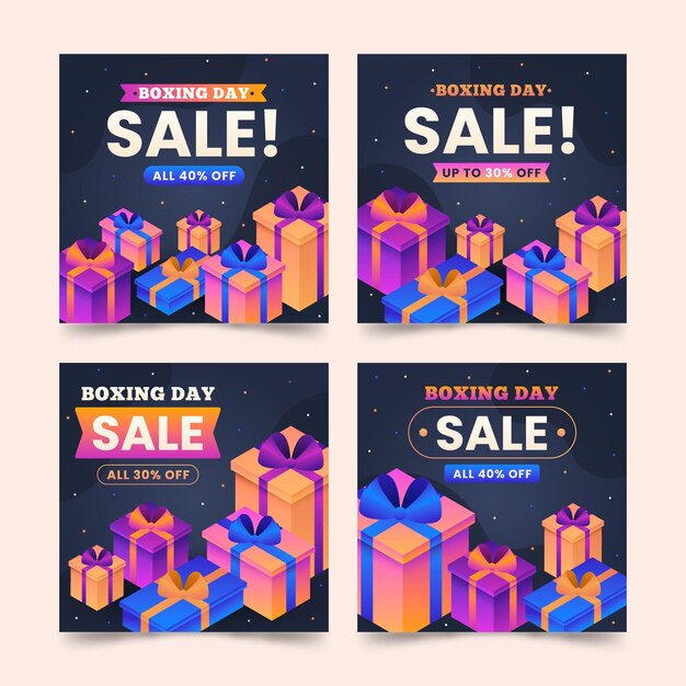 Colección de publicaciones de instagram de venta de boxing day