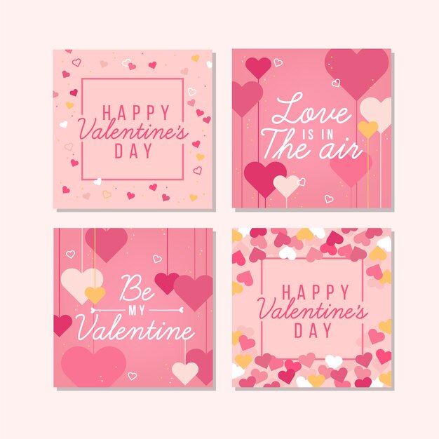 Colección de publicaciones de instagram de venta del día de san valentín