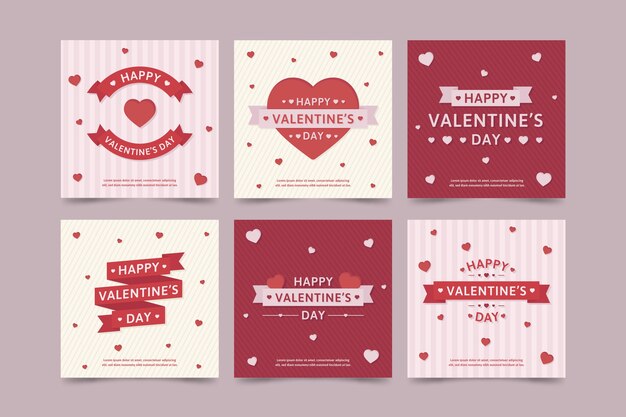 Colección de publicaciones de instagram de venta de san valentín