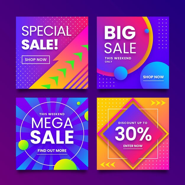 Colección de publicaciones de instagram de ventas especiales