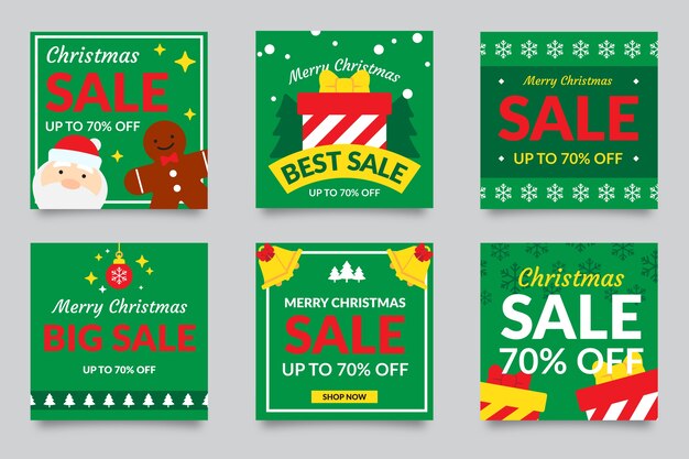Colección de publicaciones navideñas de Instagram