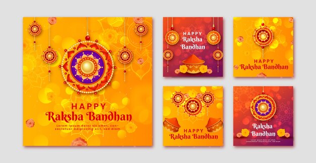 Colección de publicaciones realistas de raksha bandhan en Instagram