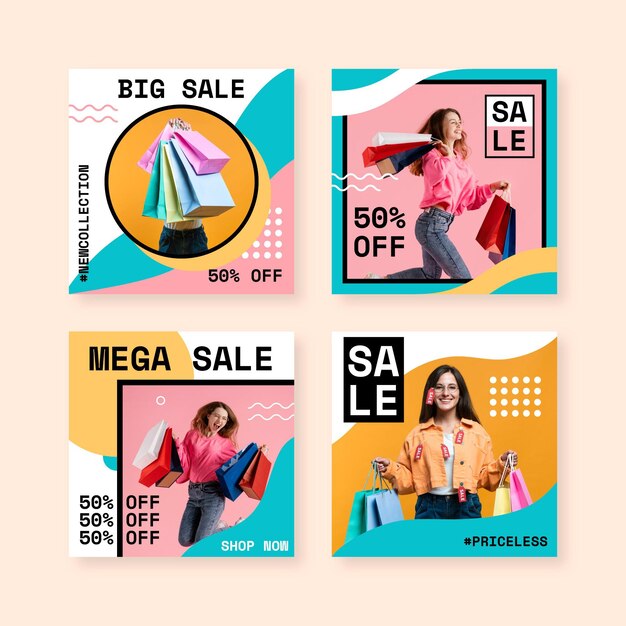 Colección de publicaciones de venta de instagram con foto
