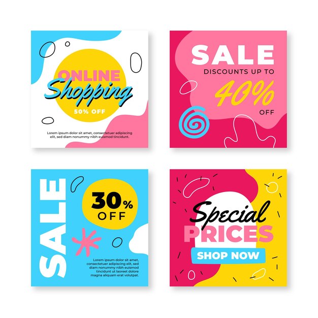 Colección de publicaciones de venta de Instagram