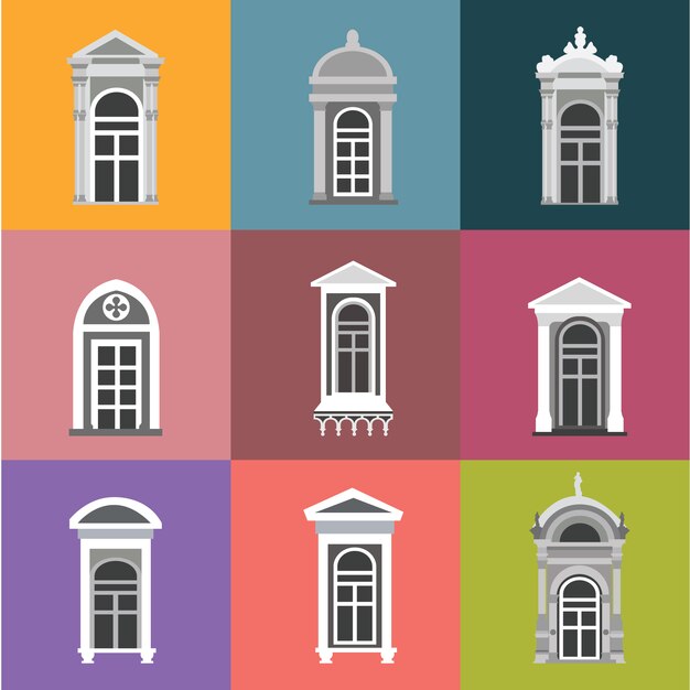 Colección de puertas de colores