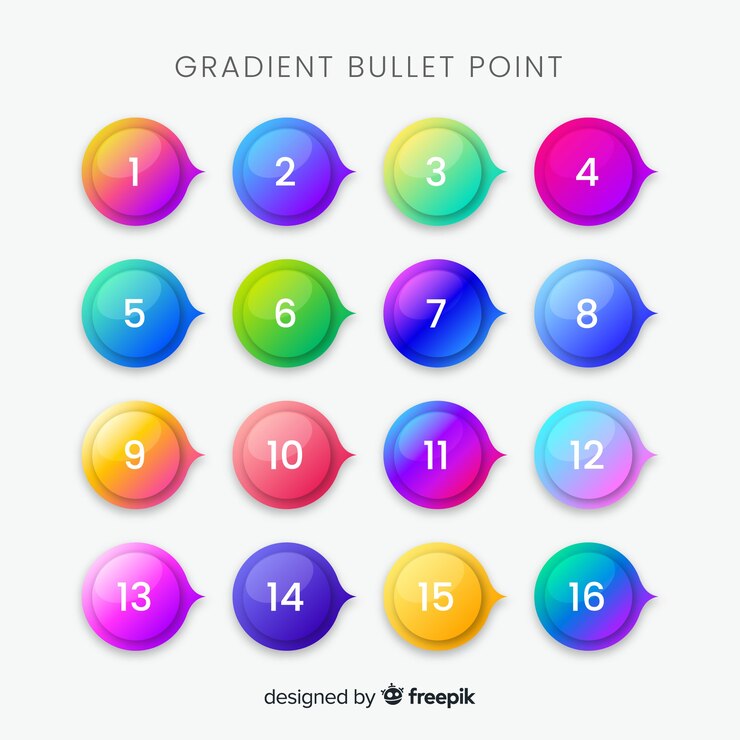 Vector gratuito colección de puntos de bala de gradiente