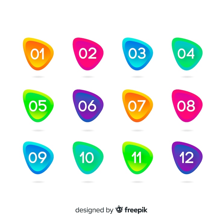 Vector gratuito colección de puntos de bala de gradiente