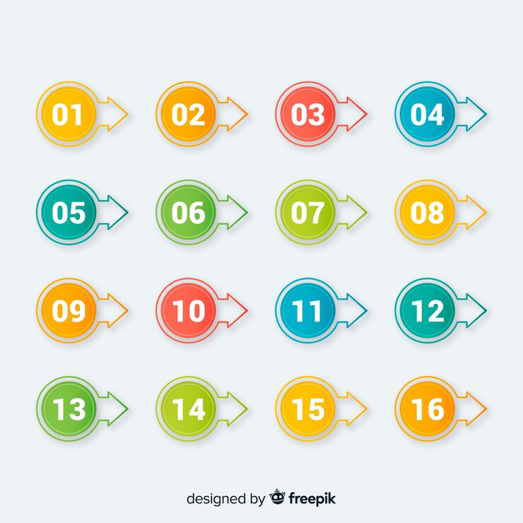 Vector gratuito colección puntos de enumeración planos coloridos