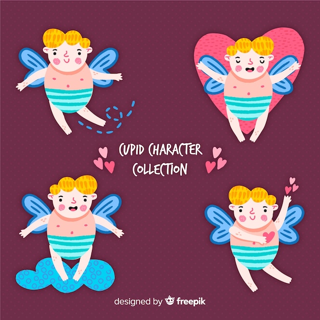 Vector gratuito colección querubines divertidos san valentín