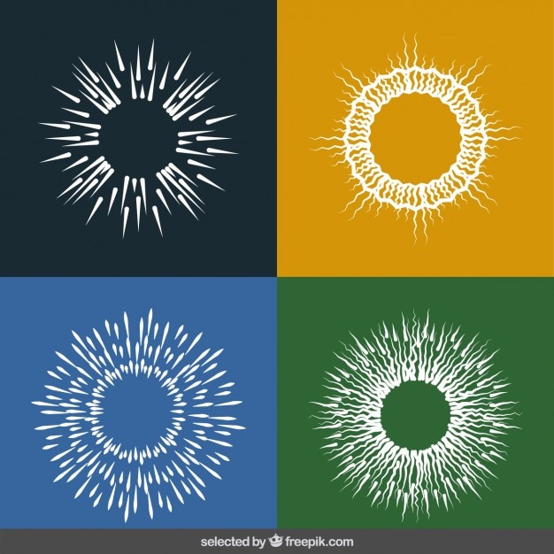 Vector gratuito colección radiaciones solares