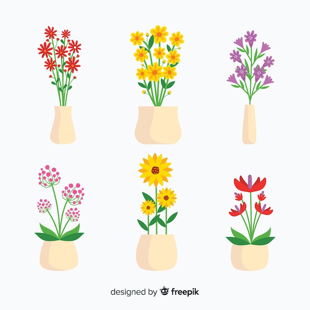 Vector gratuito colección ramos flores de primavera