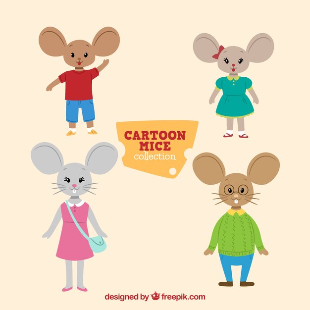 Colección de ratones de dibujos