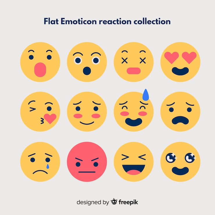 Vector gratuito colección de reacciones de emoticonos