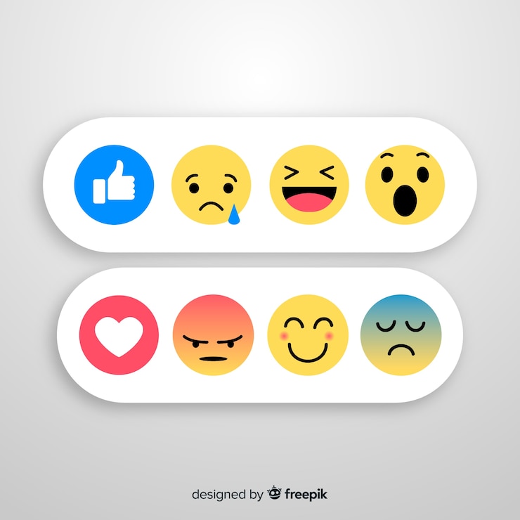 Vector gratuito colección de reacciones de emoticonos
