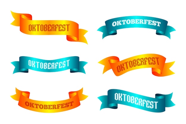 Colección realista de cintas de oktoberfest