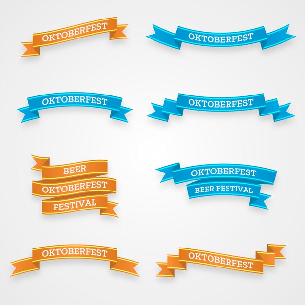 Colección realista de cintas de oktoberfest