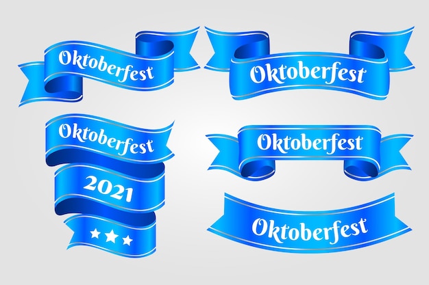 Colección realista de cintas de oktoberfest