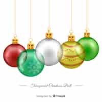 Vector gratuito colección realista y elegante de bolas de navidad