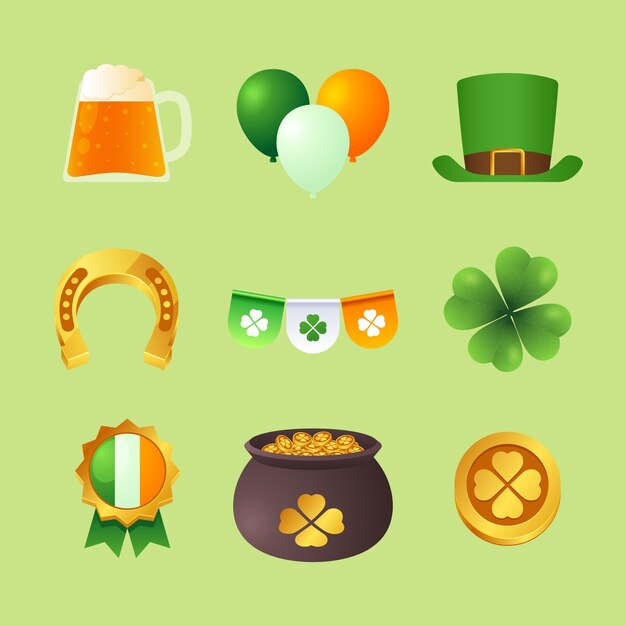 Colección realista de elementos de diseño de celebración del día de san patricio