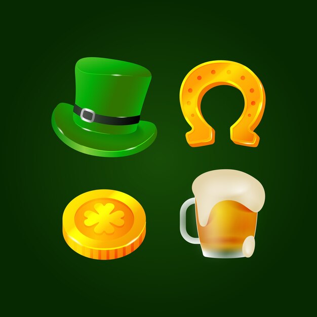 Colección realista de elementos de diseño de celebración del día de san patricio