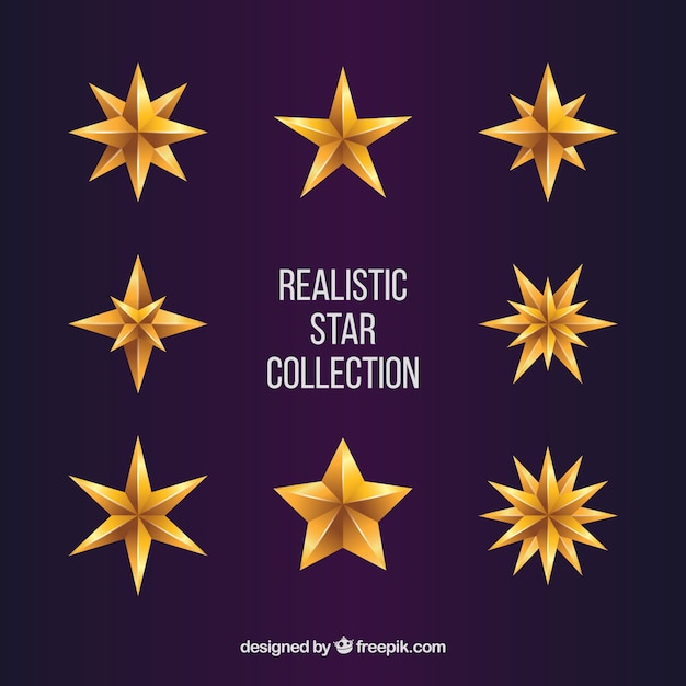 Vector gratuito colección realista de estrellas