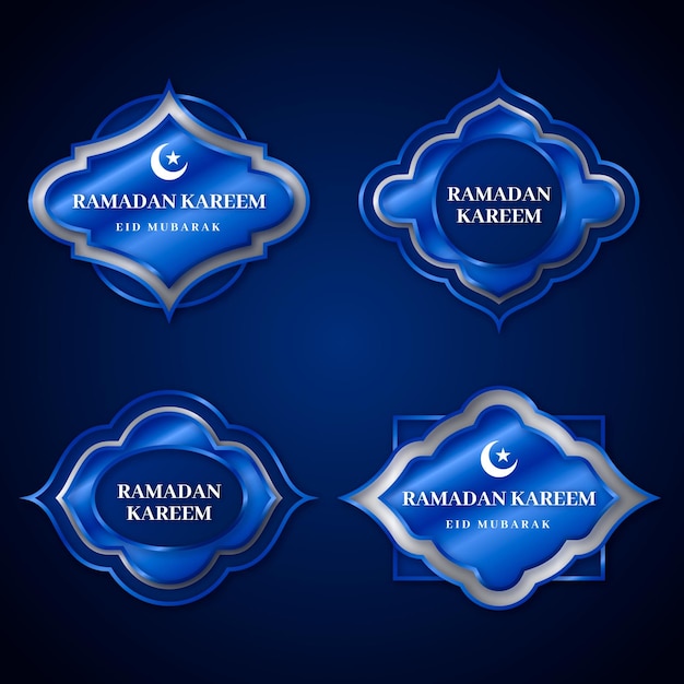 Vector gratuito colección realista de insignias de ramadán