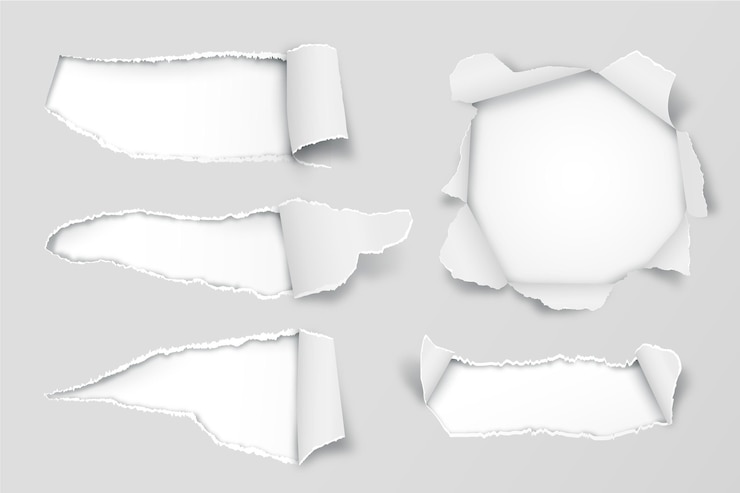 Vector gratuito colección realista de papel rasgado