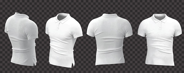 colección realista de polos masculinos blancos