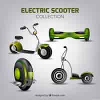 Vector gratuito colección realista de scooters eléctricos