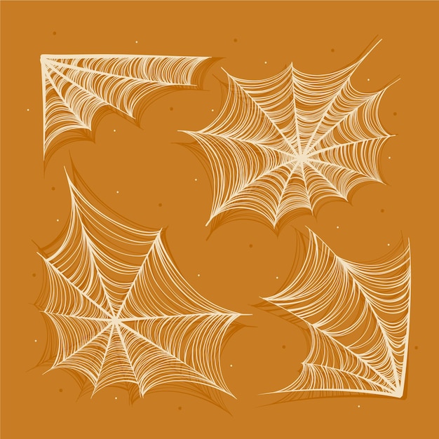 Vector gratuito colección realista de telas de araña de halloween