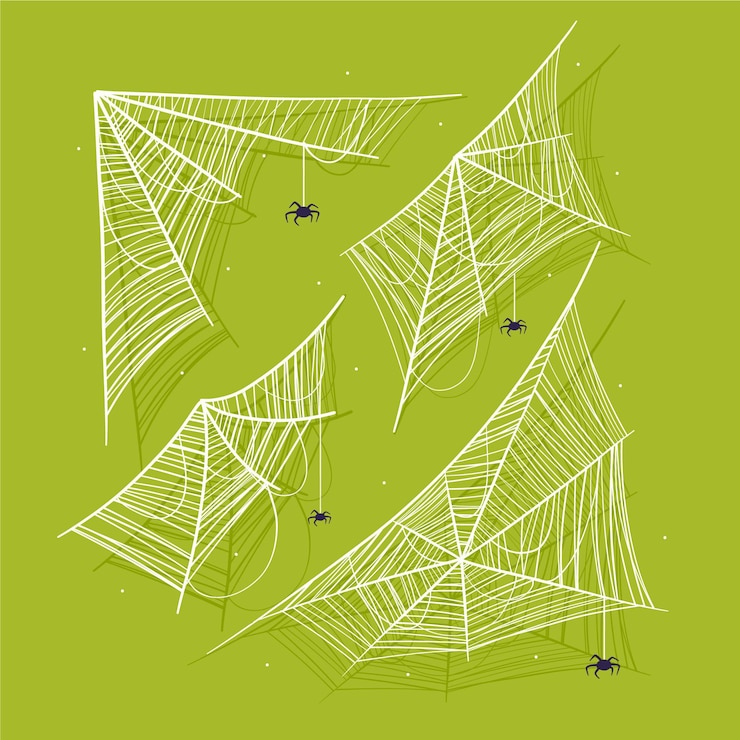 Vector gratuito colección realista de telas de araña de halloween